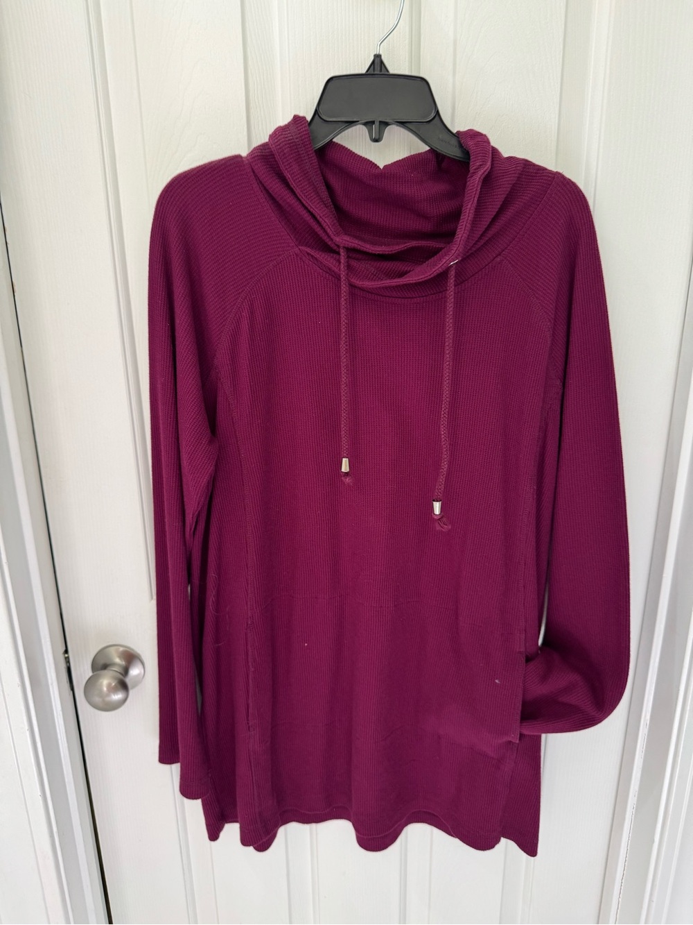 St. John's Bay Women's Cowl Neck Sweater - Plum/Magenta